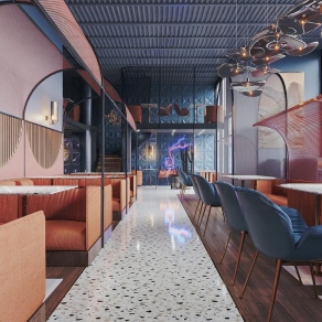 现代咖啡厅3D模型下载